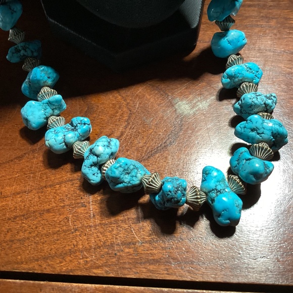 NAVAJO OOAK TURQUOISE & STERLING NECKLACE. JAY KING ? - Picture 9 of 12